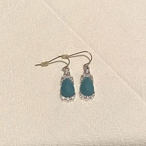 Faux turquoise and silver we earrings